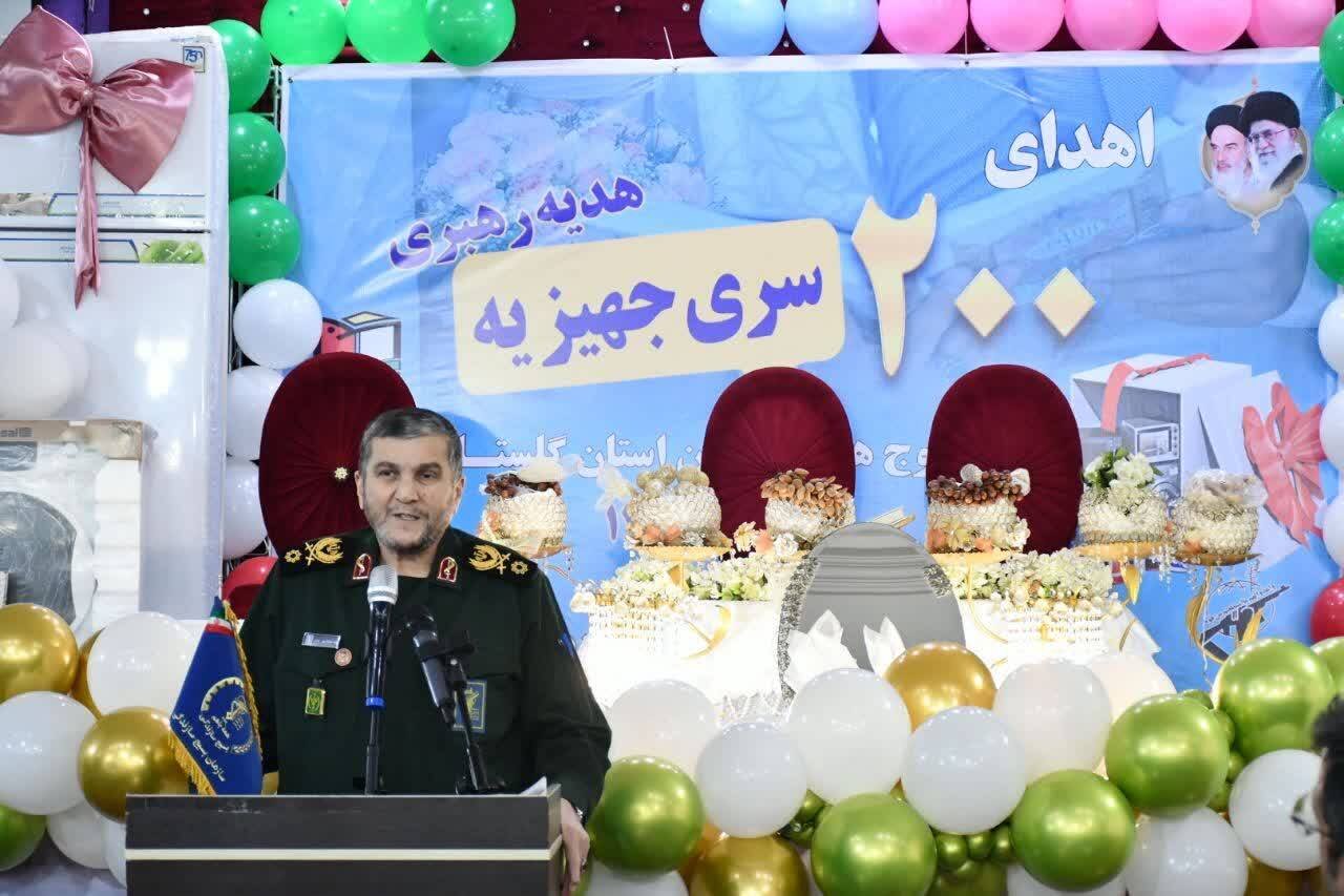 آیین اهدای ۲۰۰ سری جهیزیه به زوج‌های جوان گلستانی برگزار شد